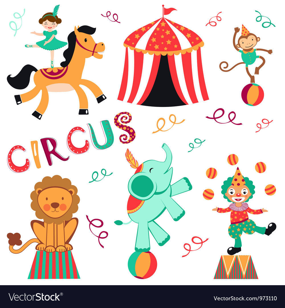 Circus set Royalty Free Vector Image - VectorStock