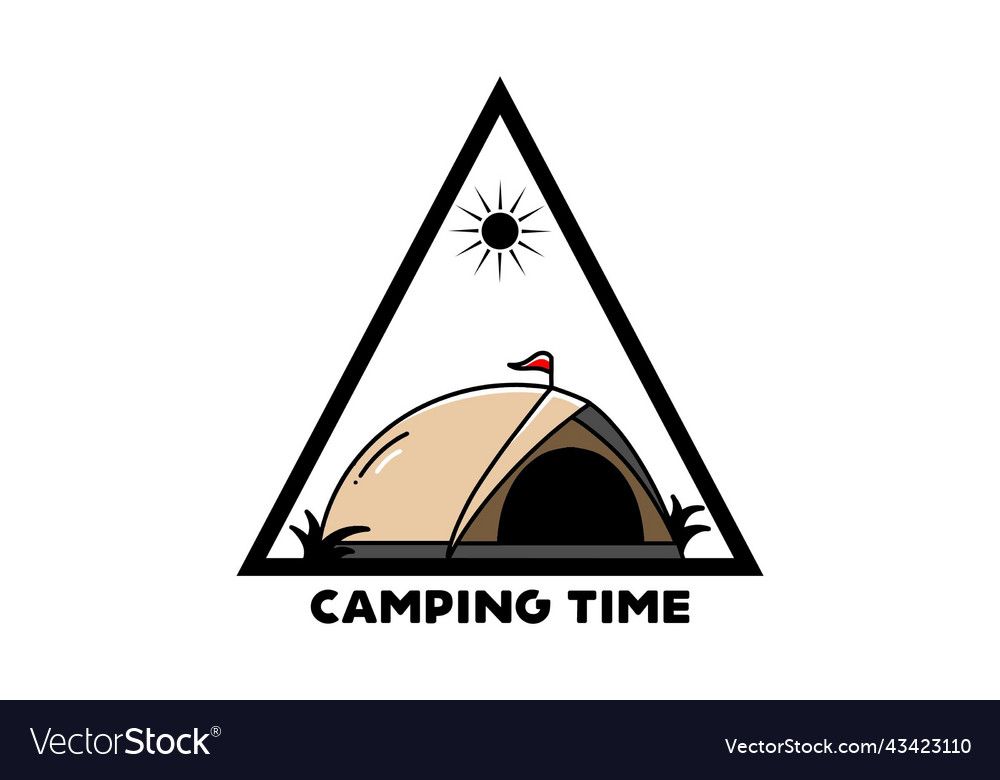 Dome tent camping badge design