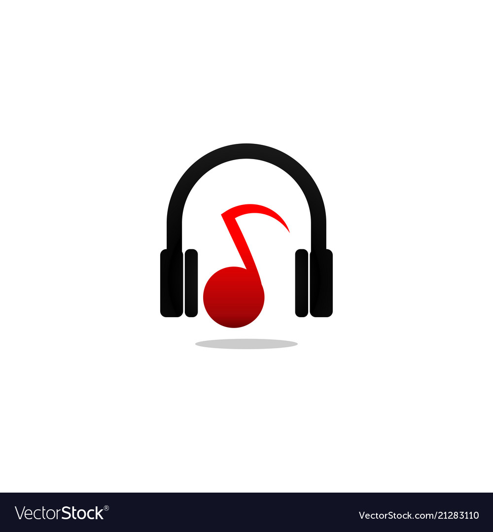 Headphone and note music logo icon design