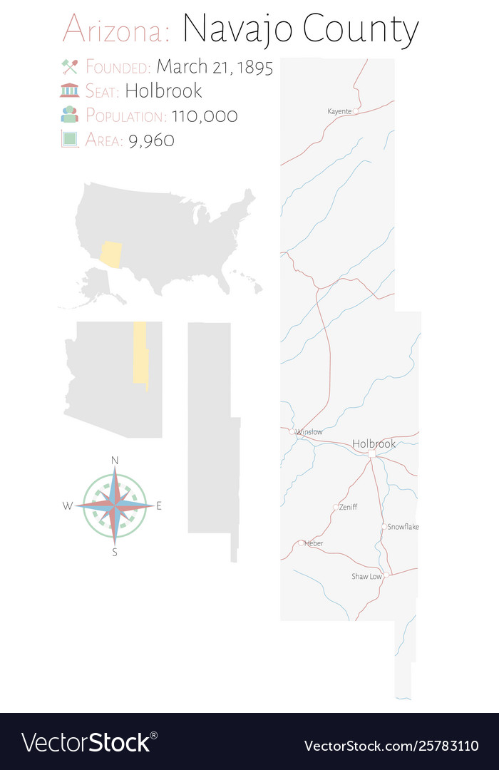 Map navajo county in arizona