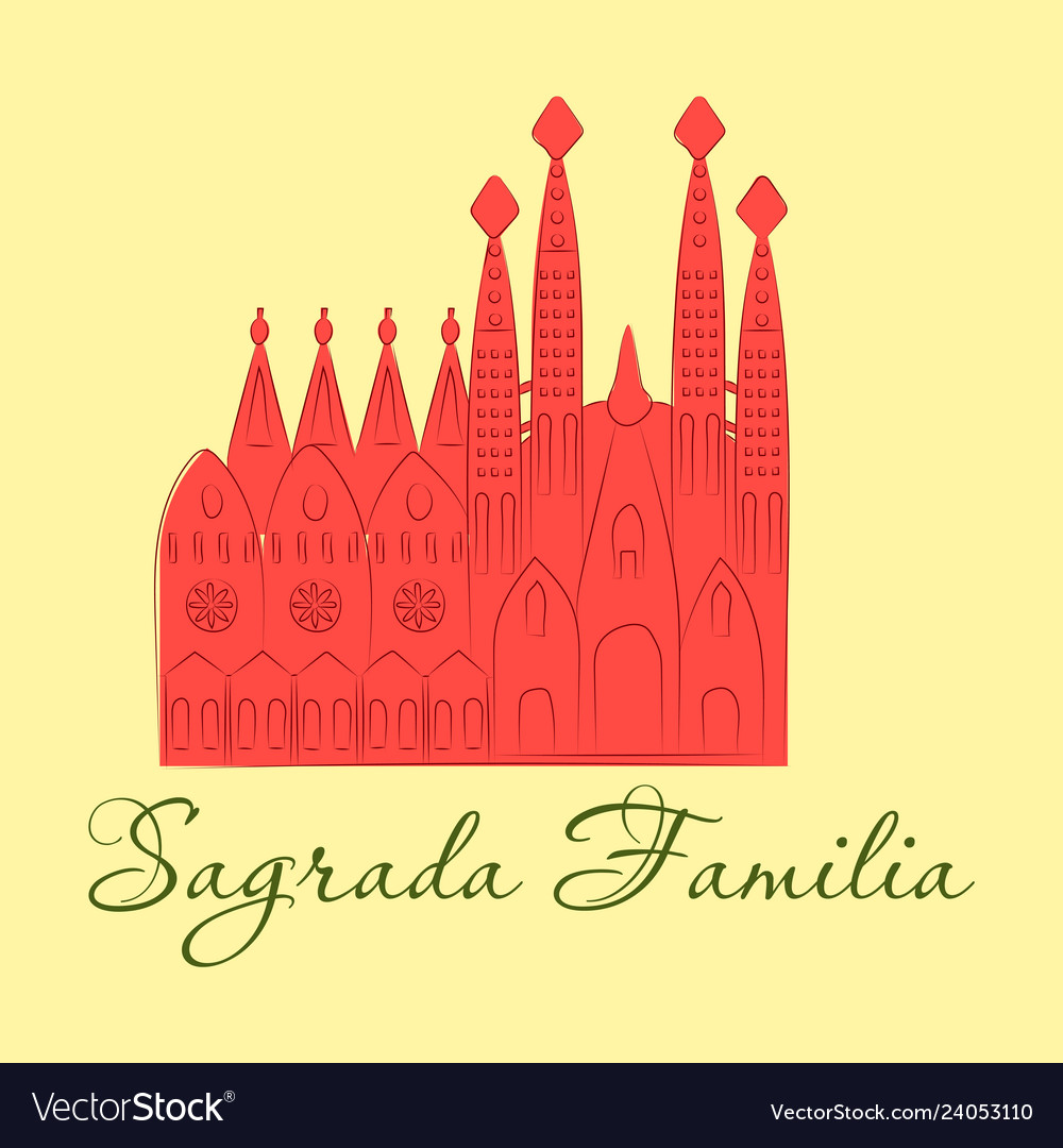 May 15 2014 a of la sagrada familia the cathedral vector image