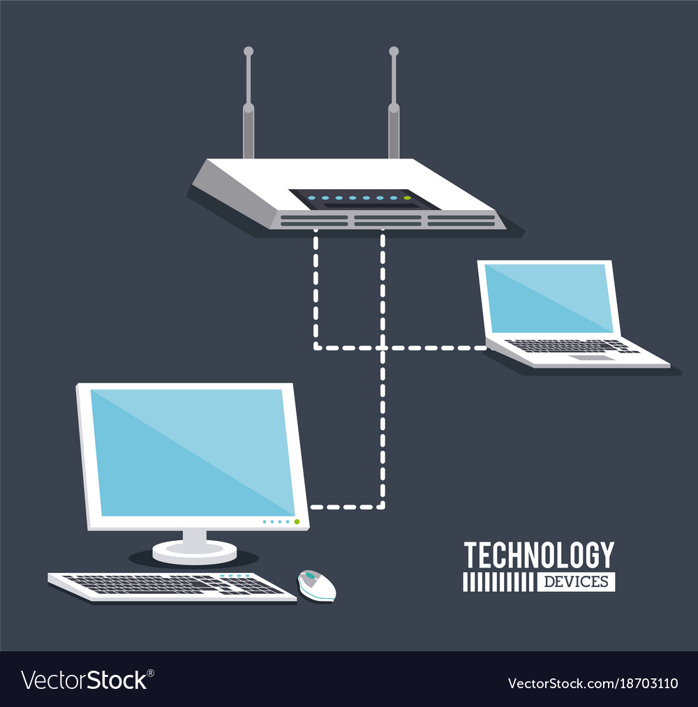 Office technology devices Royalty Free Vector Image