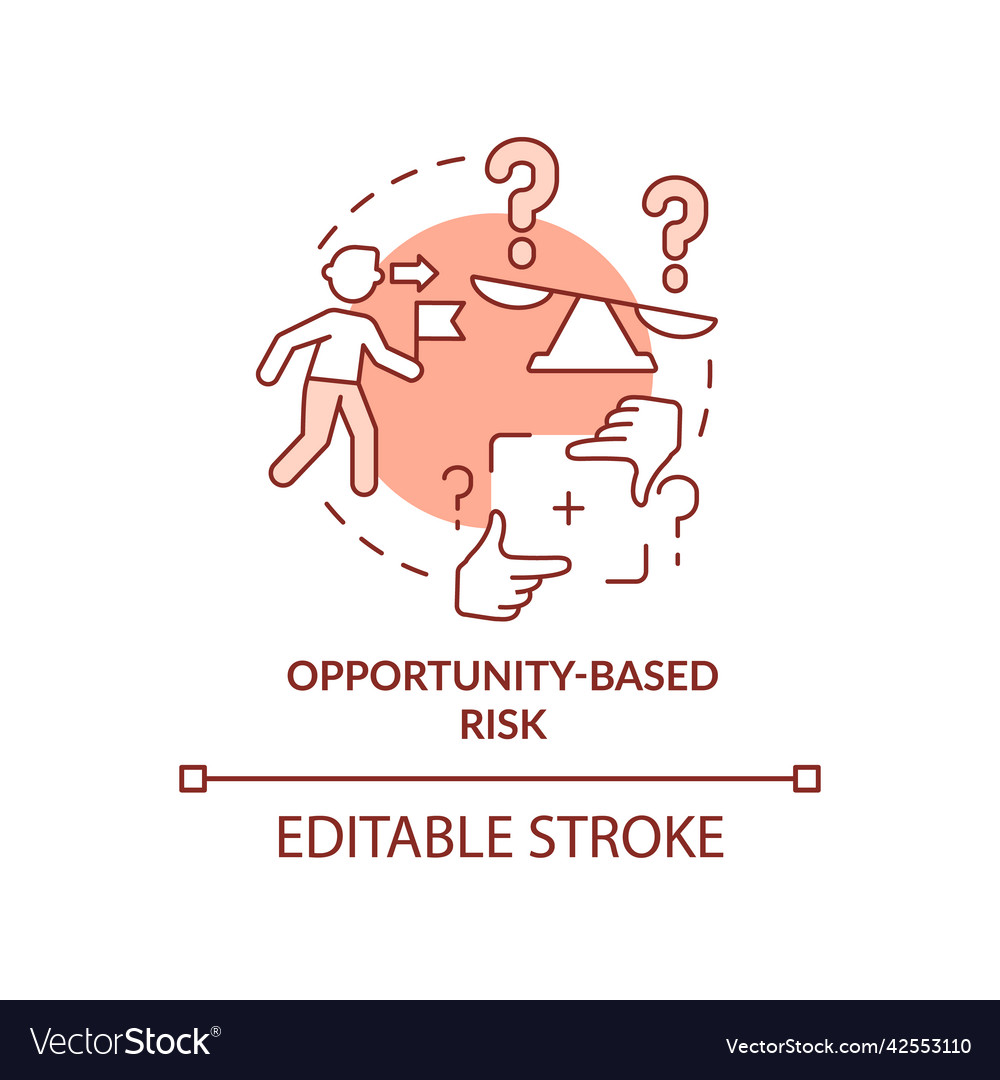 Opportunity-based risk terracotta concept icon Vector Image