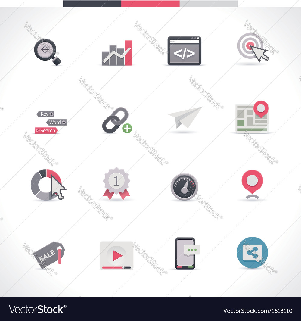Seo icon set part 1 Royalty Free Vector Image - VectorStock
