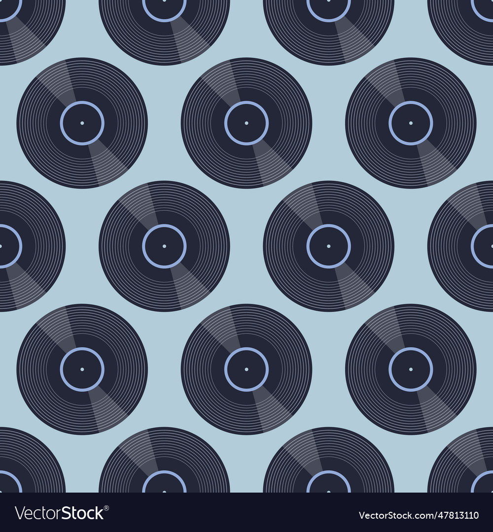 Vinyl records seamless color pattern Royalty Free Vector