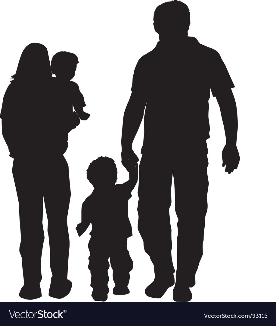 Download Family silhouette Royalty Free Vector Image - VectorStock