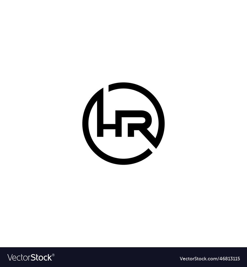 Hr letter type logo design template Royalty Free Vector