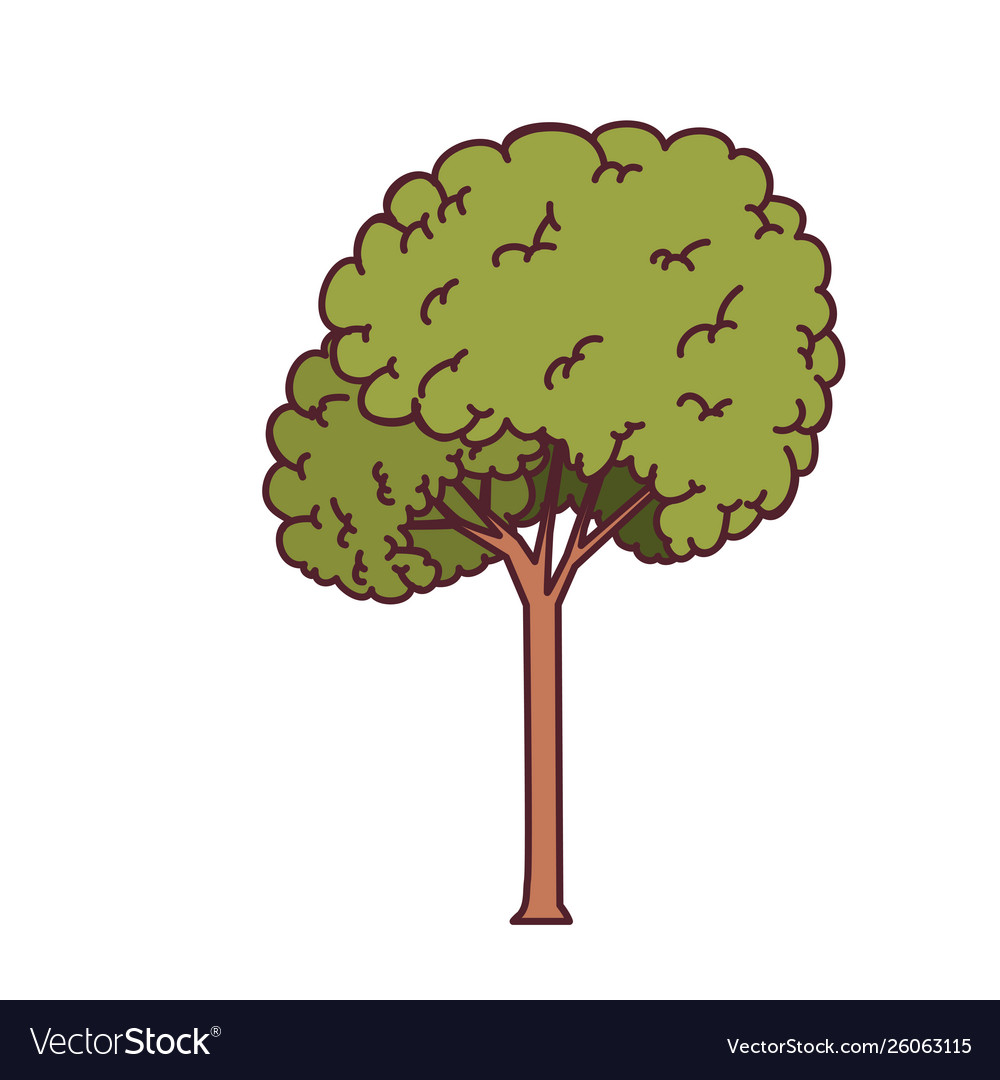 Landscape with tall tree isolated icon