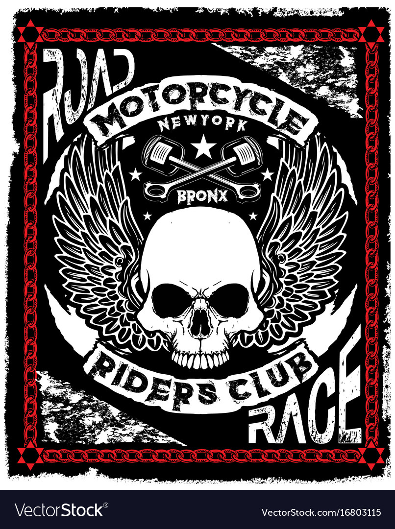 Motorrad Poster Design Totenkopf Mode tee Grafik