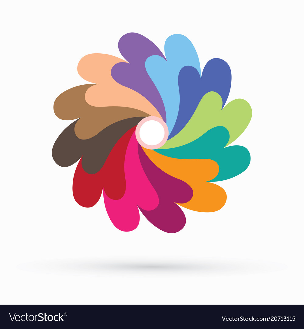 Rainbow fan spin colorful sign abstract circle