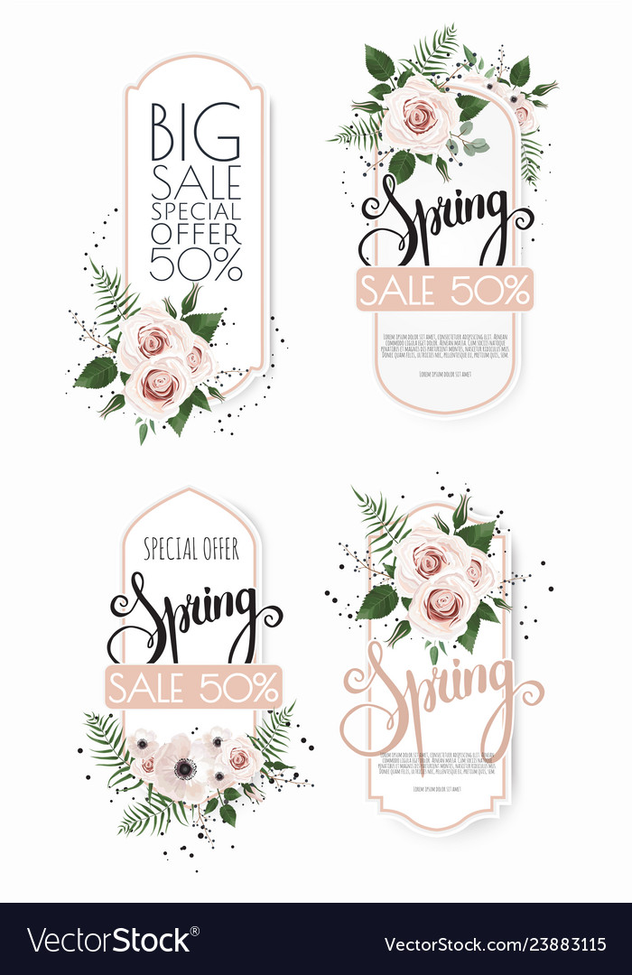 Spring sale background with beautiful flowers