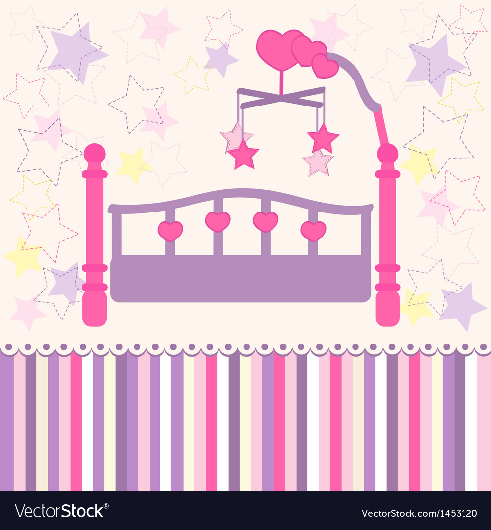 Baby bed Royalty Free Vector Image - VectorStock