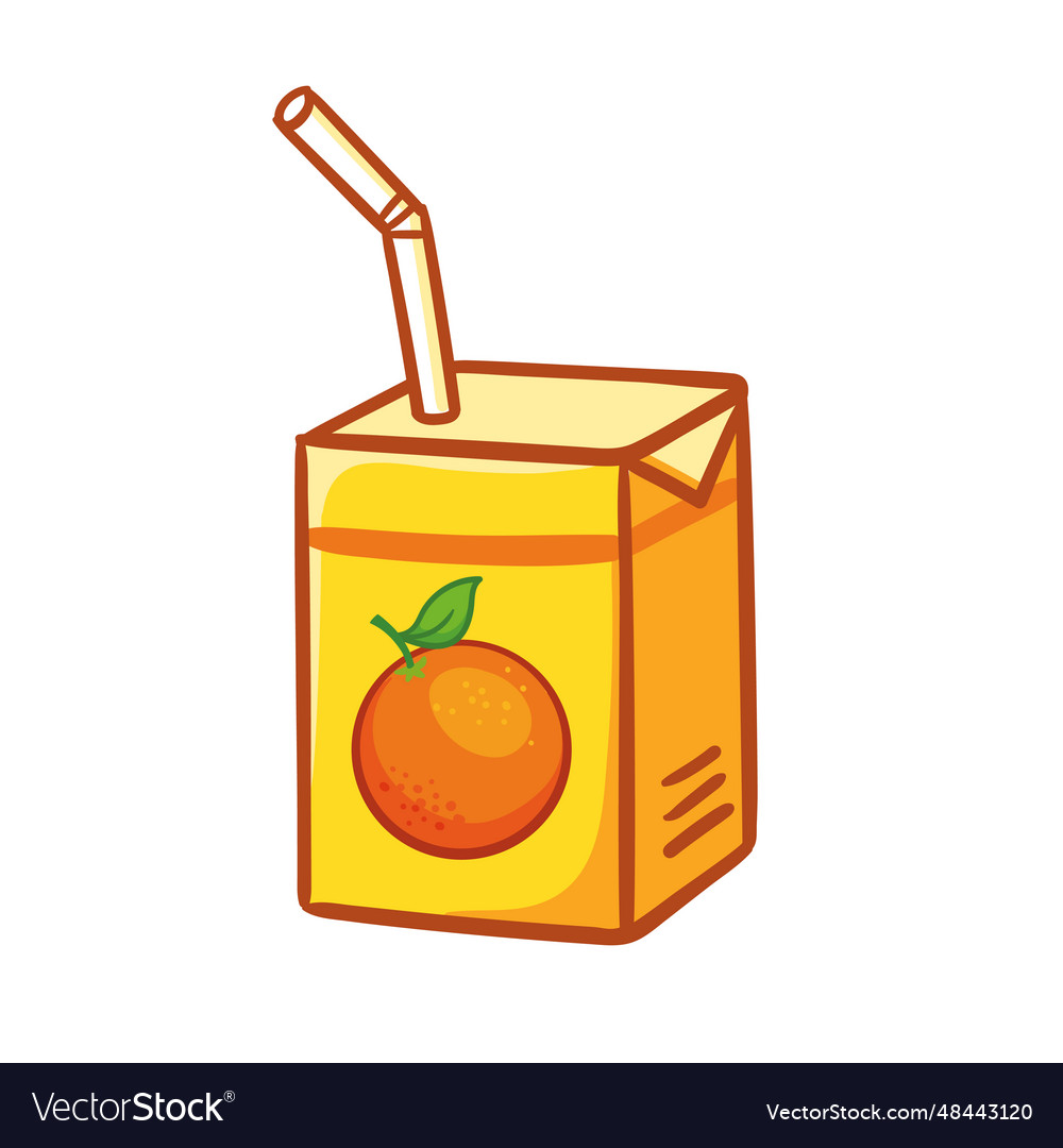 Box with orange juice with Royalty Free Vector Image