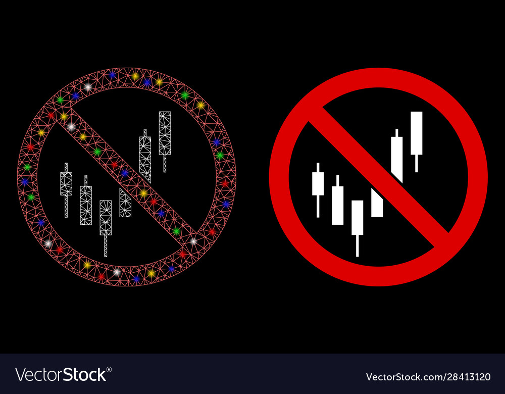 Bright mesh 2d no candlestick chart icon