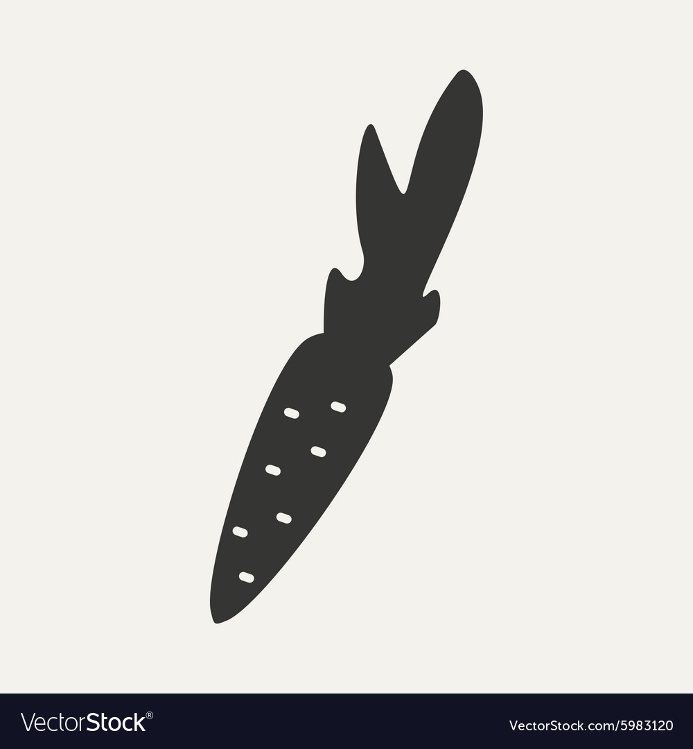 Flat in black and white mobile application carrot