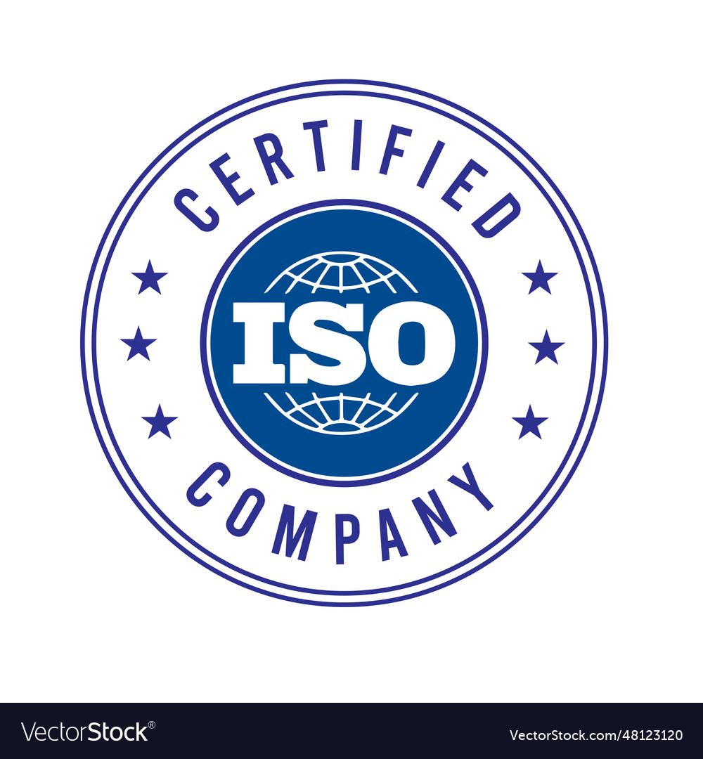 Iso certification logo Royalty Free Vector Image