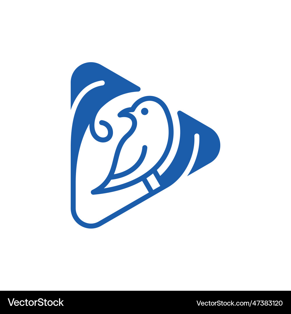 Logo combination of play button and bird creative Vector Image