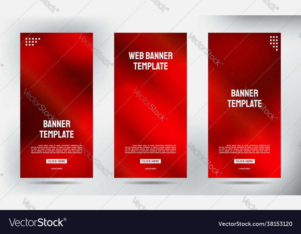 Set red neon roll up business brochure flyer