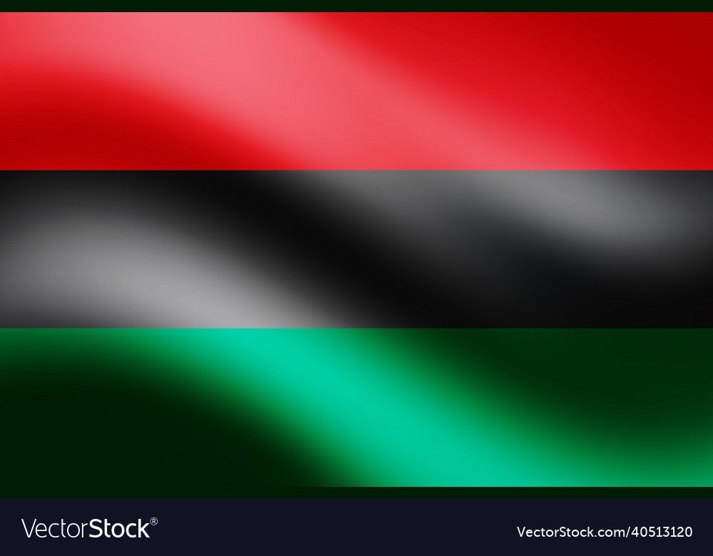 Unofficial pan-african or unia flag with folds