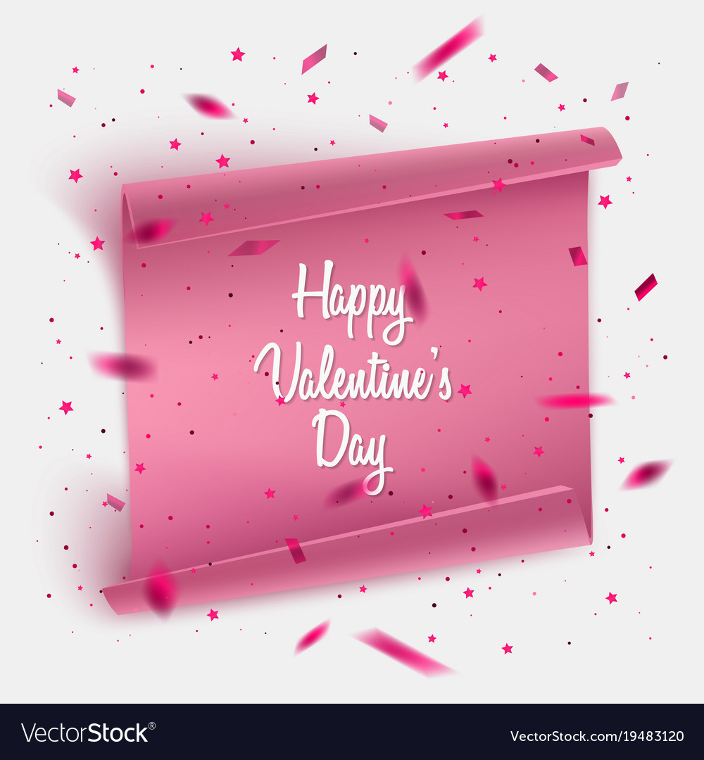 Valentines day card background with confetti