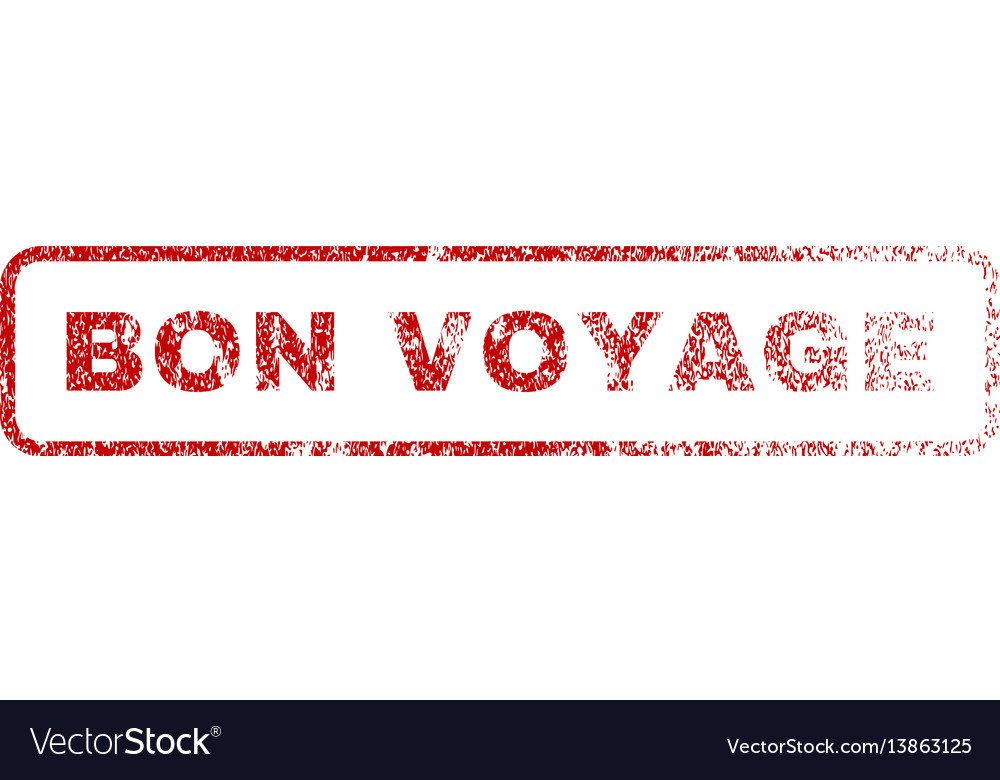 Bon voyage rubber stamp