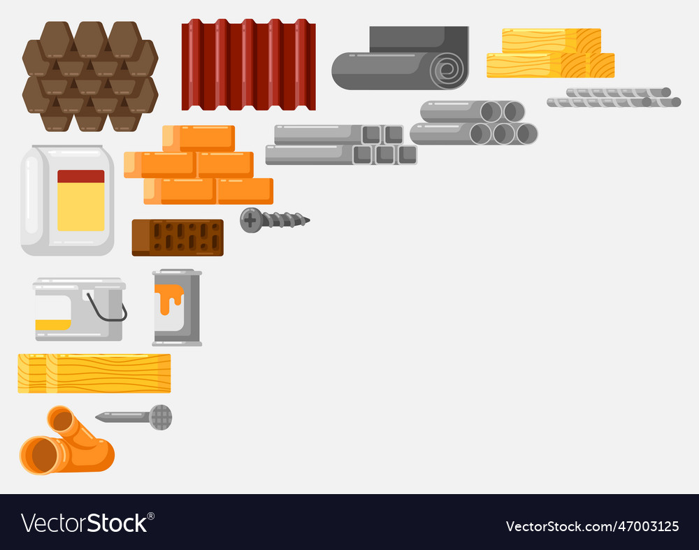 Building materials background industrial products Vector Image