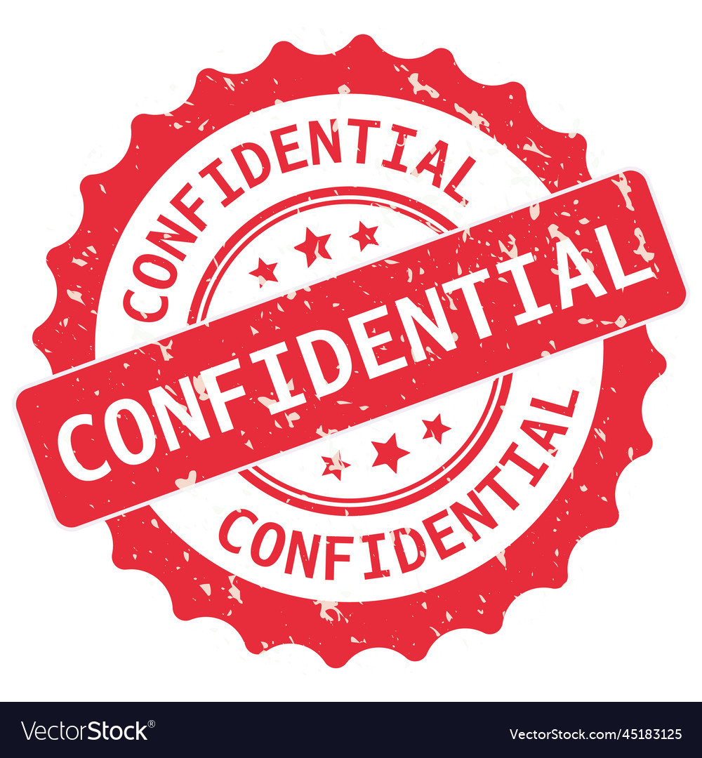 Confidential stamp label round Royalty Free Vector Image