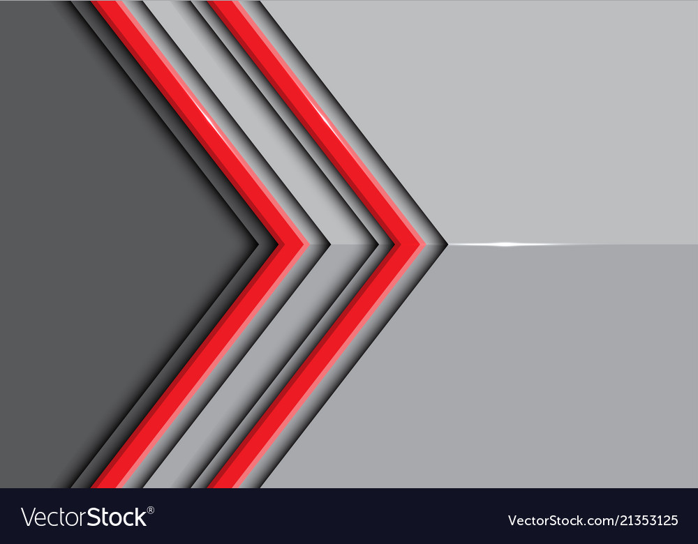 Double red line arrow on gray glossy Royalty Free Vector