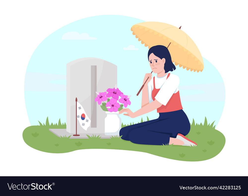 Memorial day in korea 2d isolated Royalty Free Vector Image