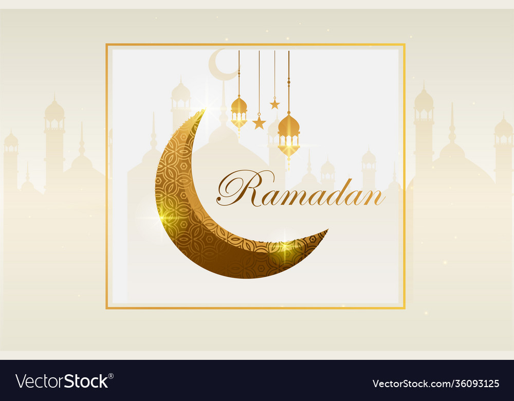 Ramadan kareem template islamic ornate greeting Vector Image