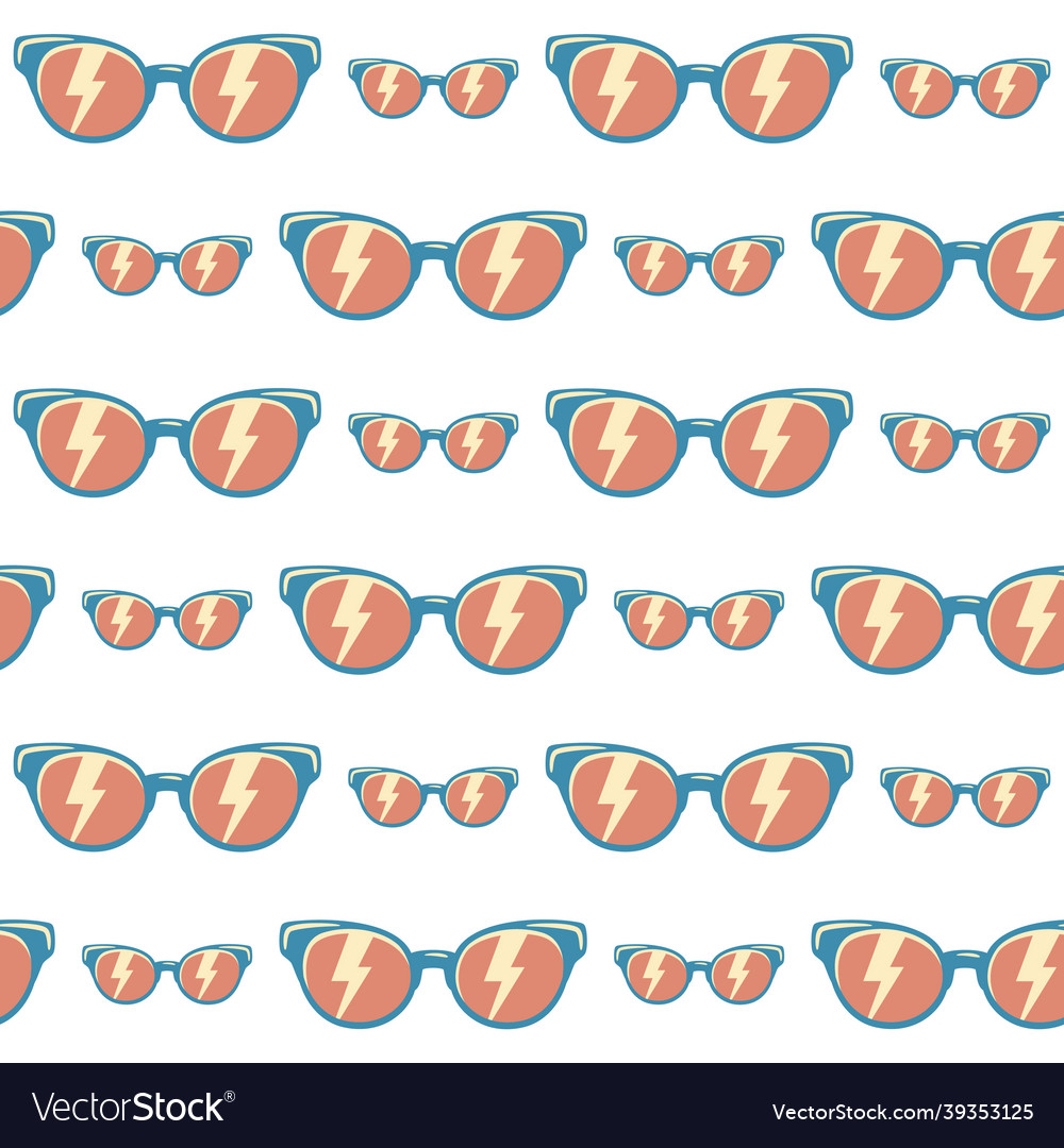 Seamless pattern background sunglasses with color Vector Image