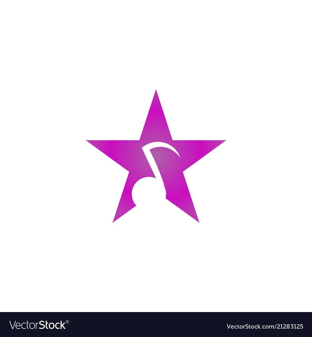 Star note music logo and icon design