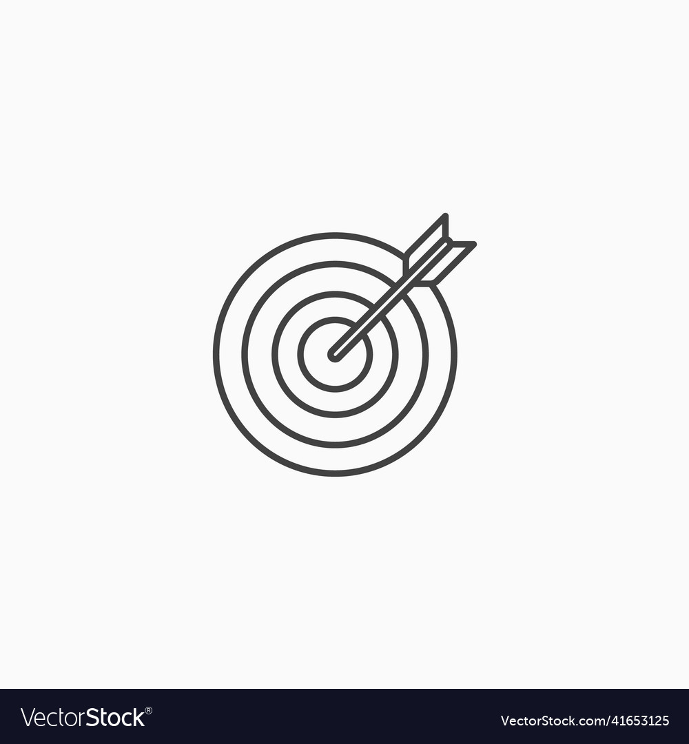 Target bullseye archery goal line icon dartboard Vector Image