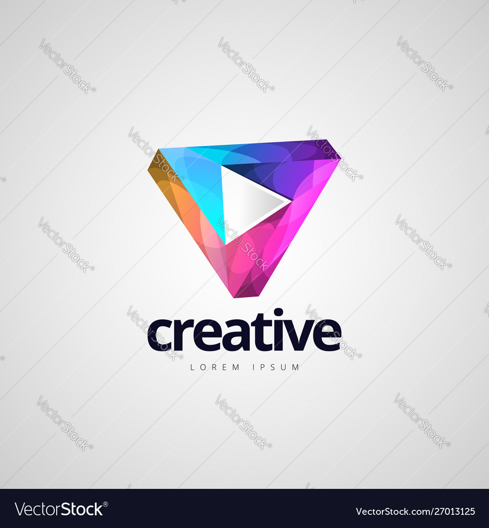 Download Vibrant colorful infinite triangle logo design Vector Image