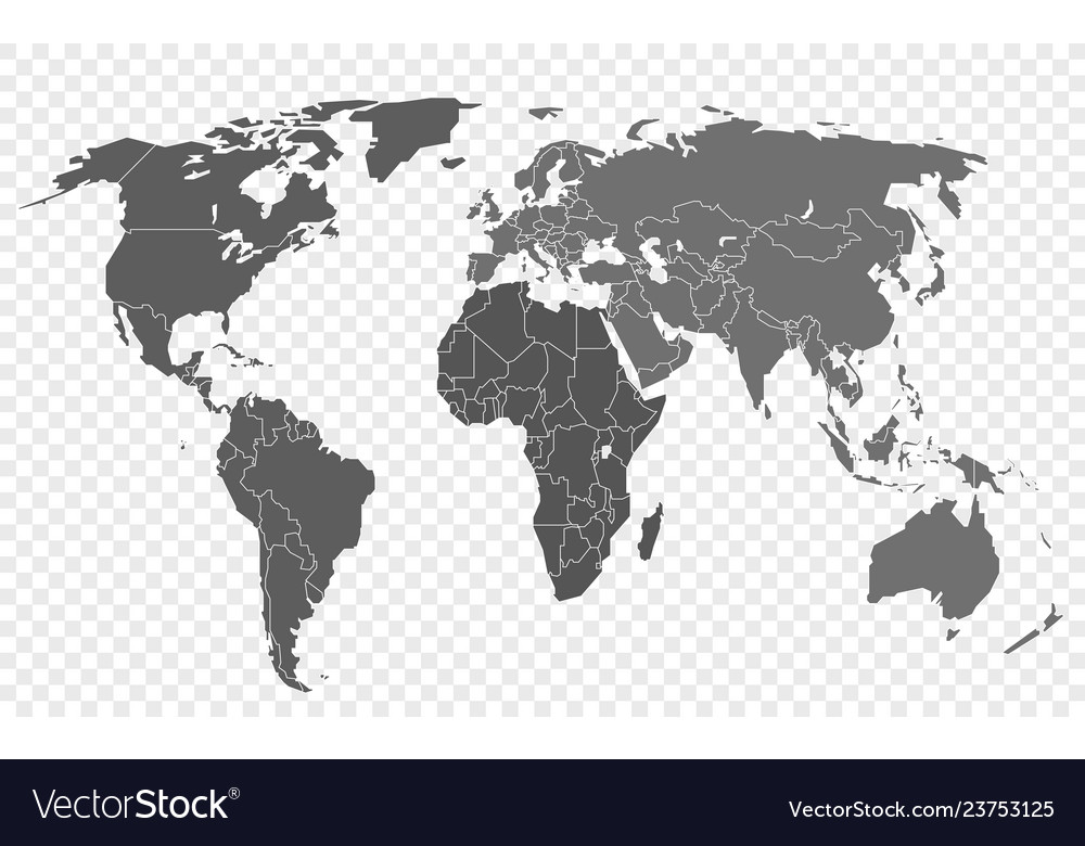 transparent map of the world World Map Isolated On Transparent Background Vector Image transparent map of the world