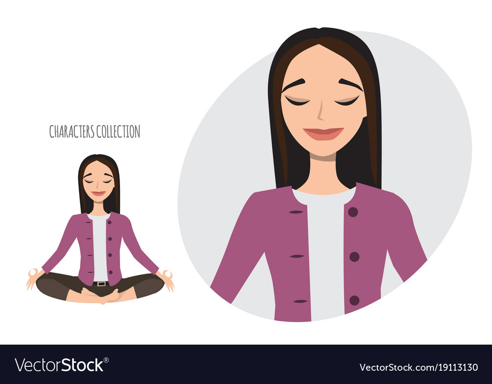 Asian woman relax and enjoy Royalty Free Vector Image