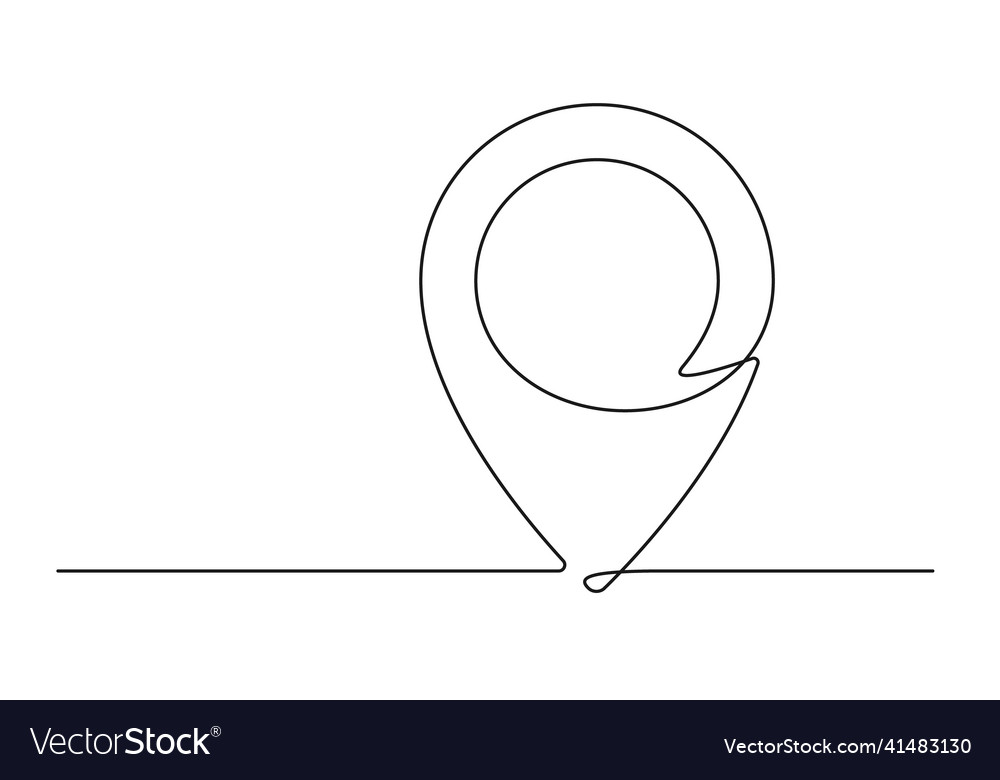 Continuous drawing of one line of an map point Vector Image