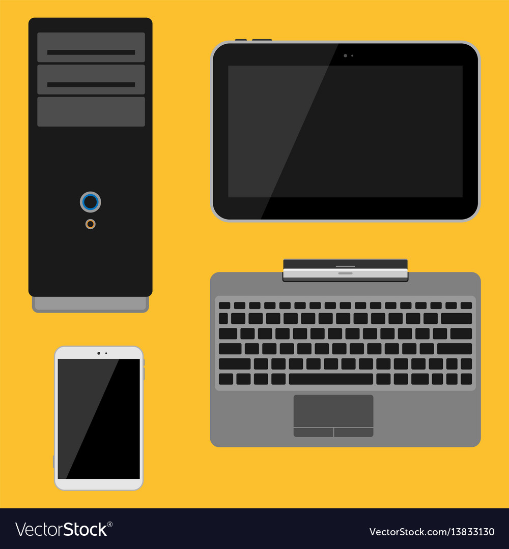 Electronic gadgets icons technology electronics