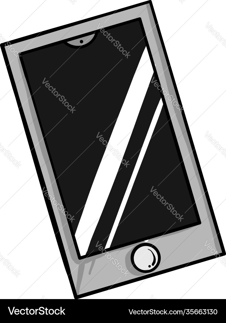 Flat mobile phone on white background Royalty Free Vector
