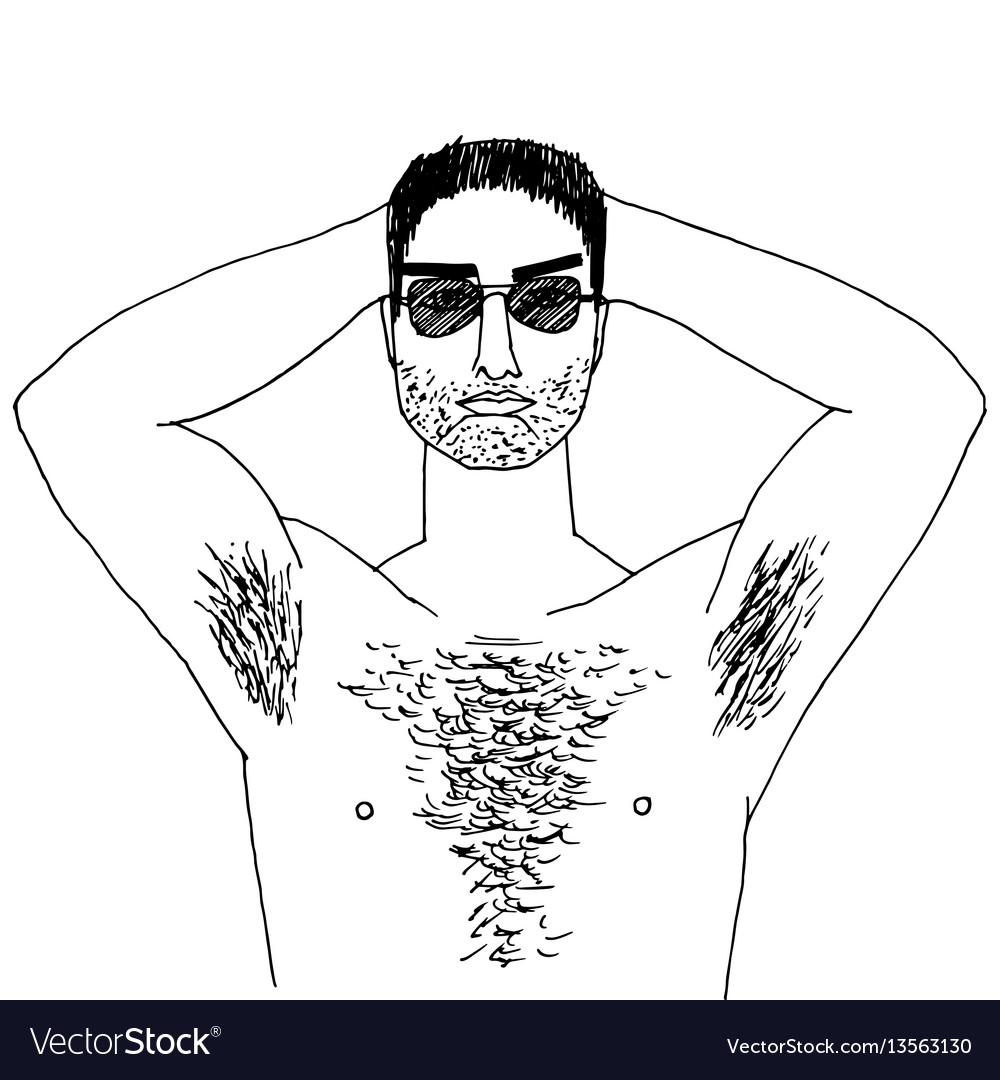 Hairy Man Royalty Free Vector Image Vectorstock