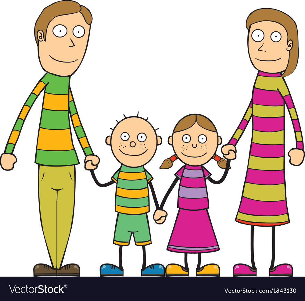 Happy family cartoon Royalty Free Vector Image