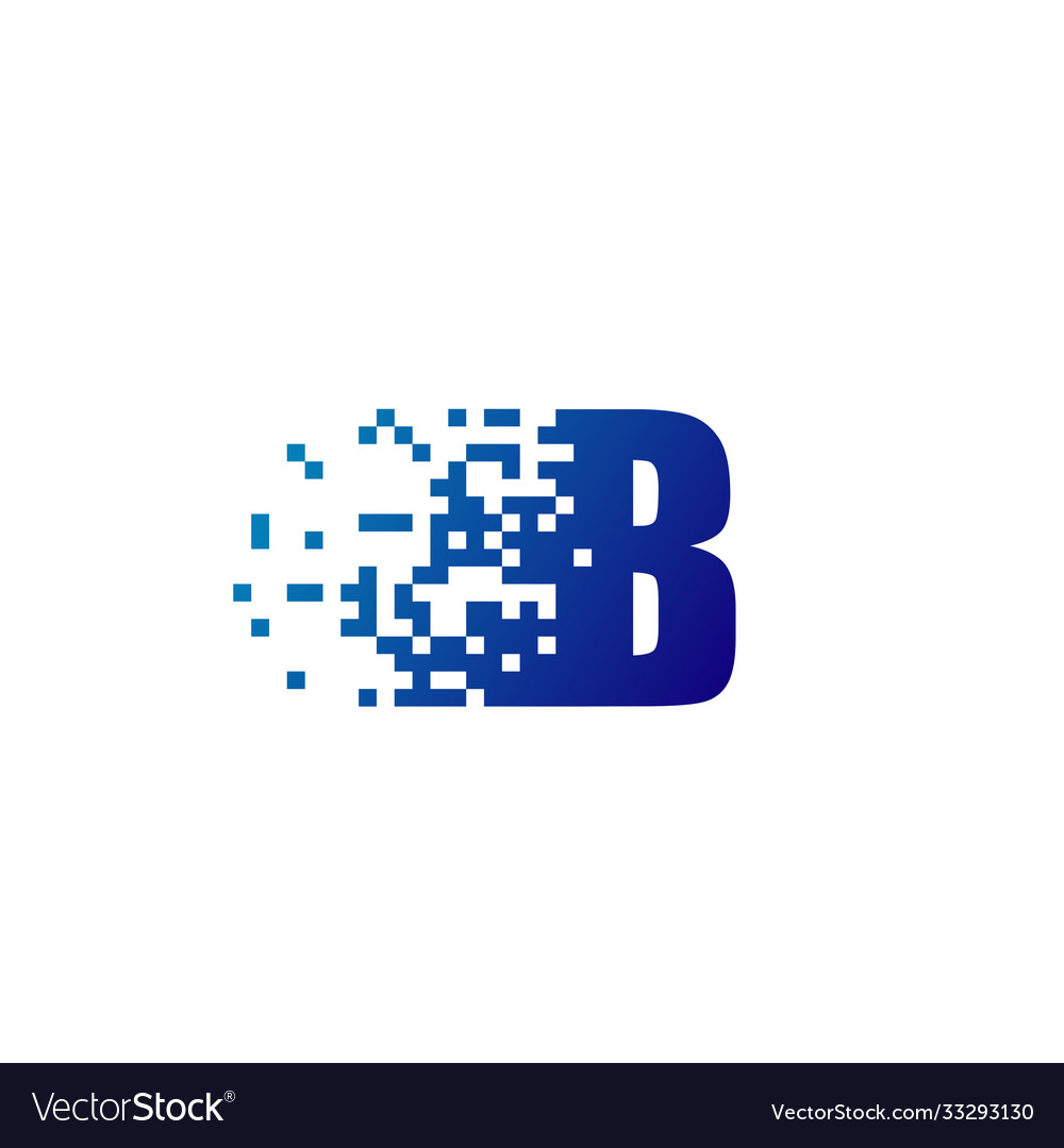 Letter b pixel logo fast moving