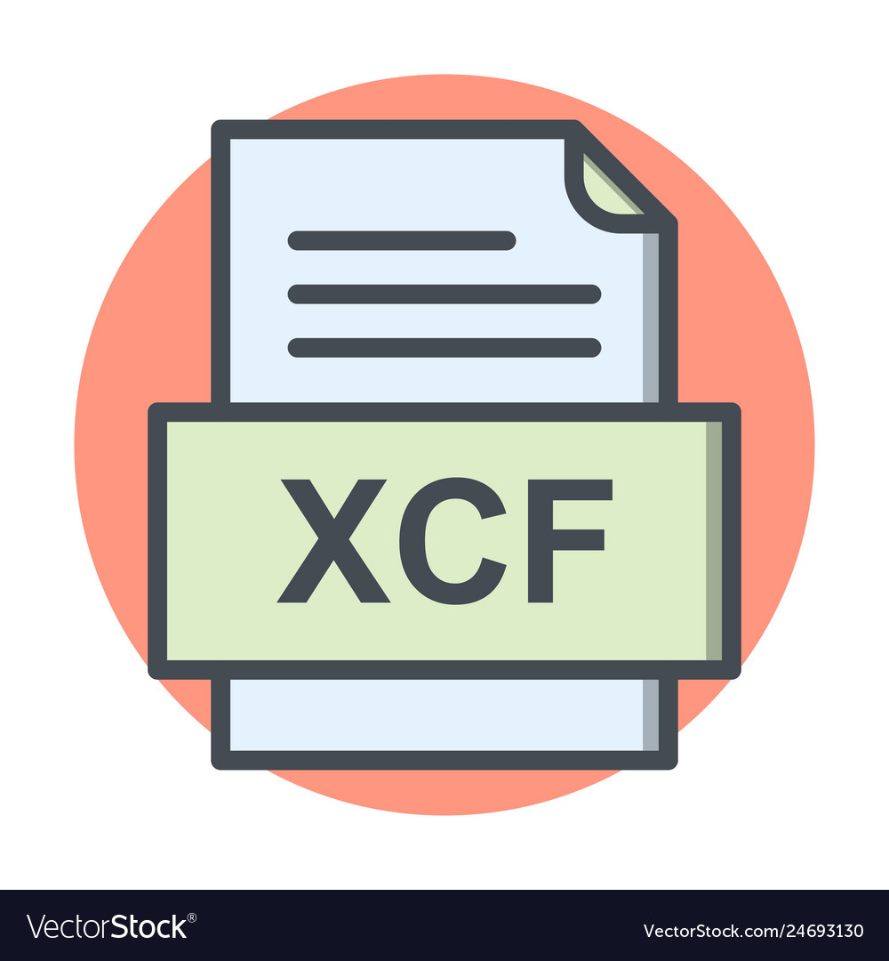 Xcf file document icon Royalty Free Vector Image