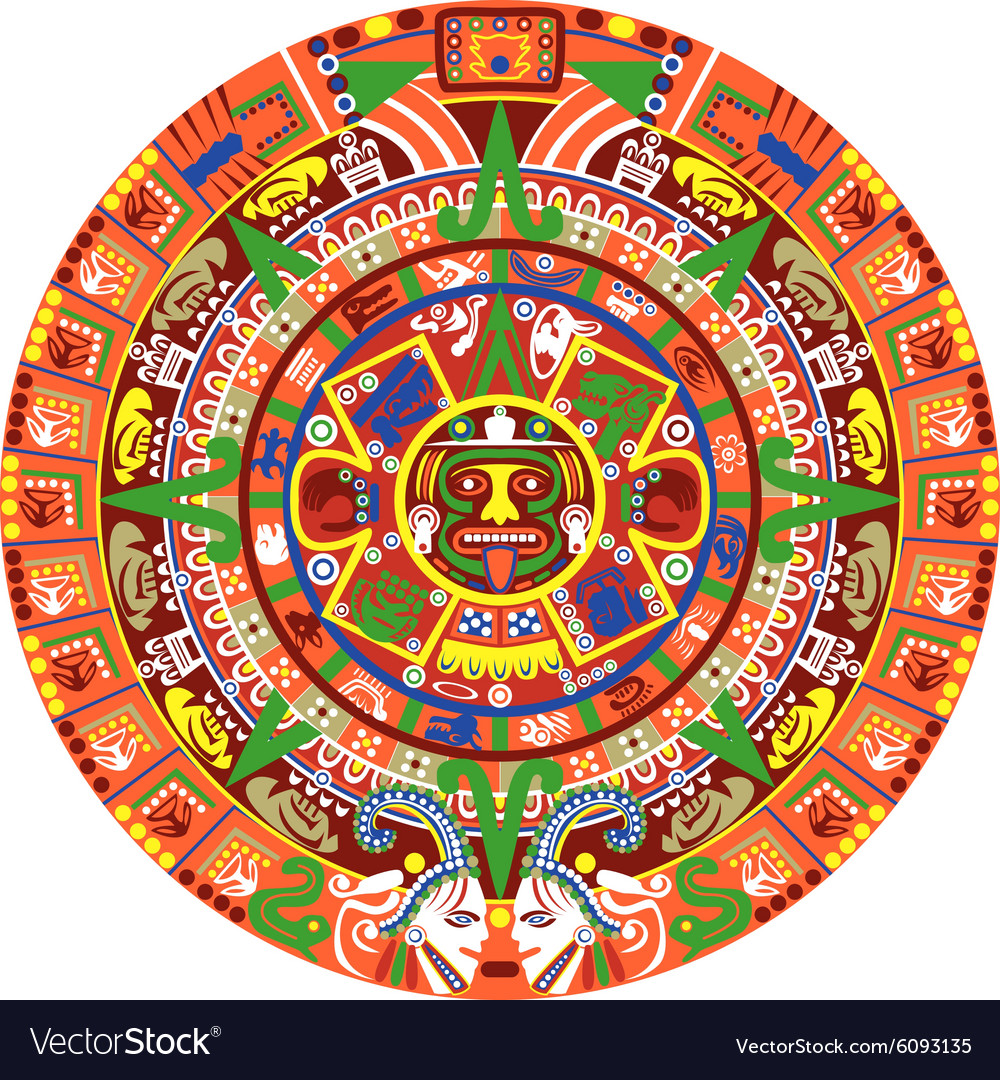 Aztec Calendar Royalty Free Vector Image VectorStock