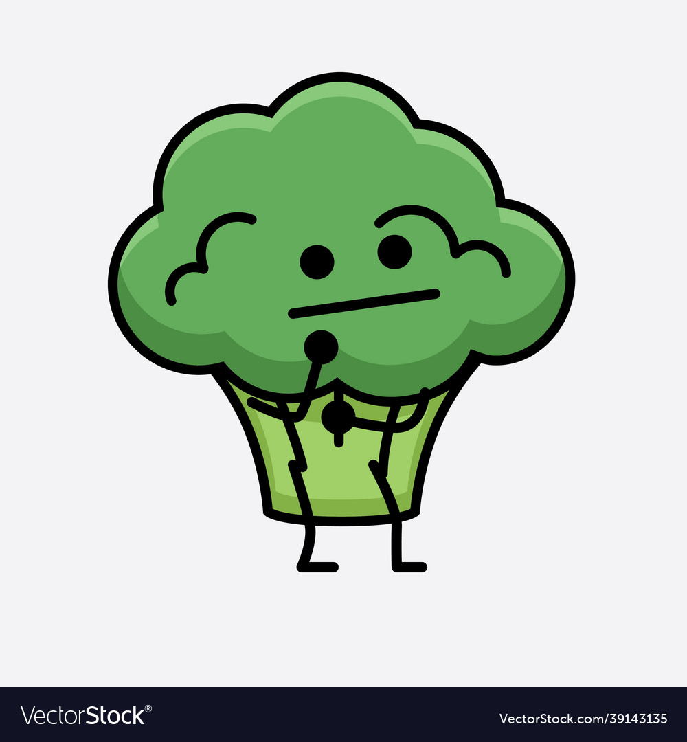 Broccoli character mascot Royalty Free Vector Image