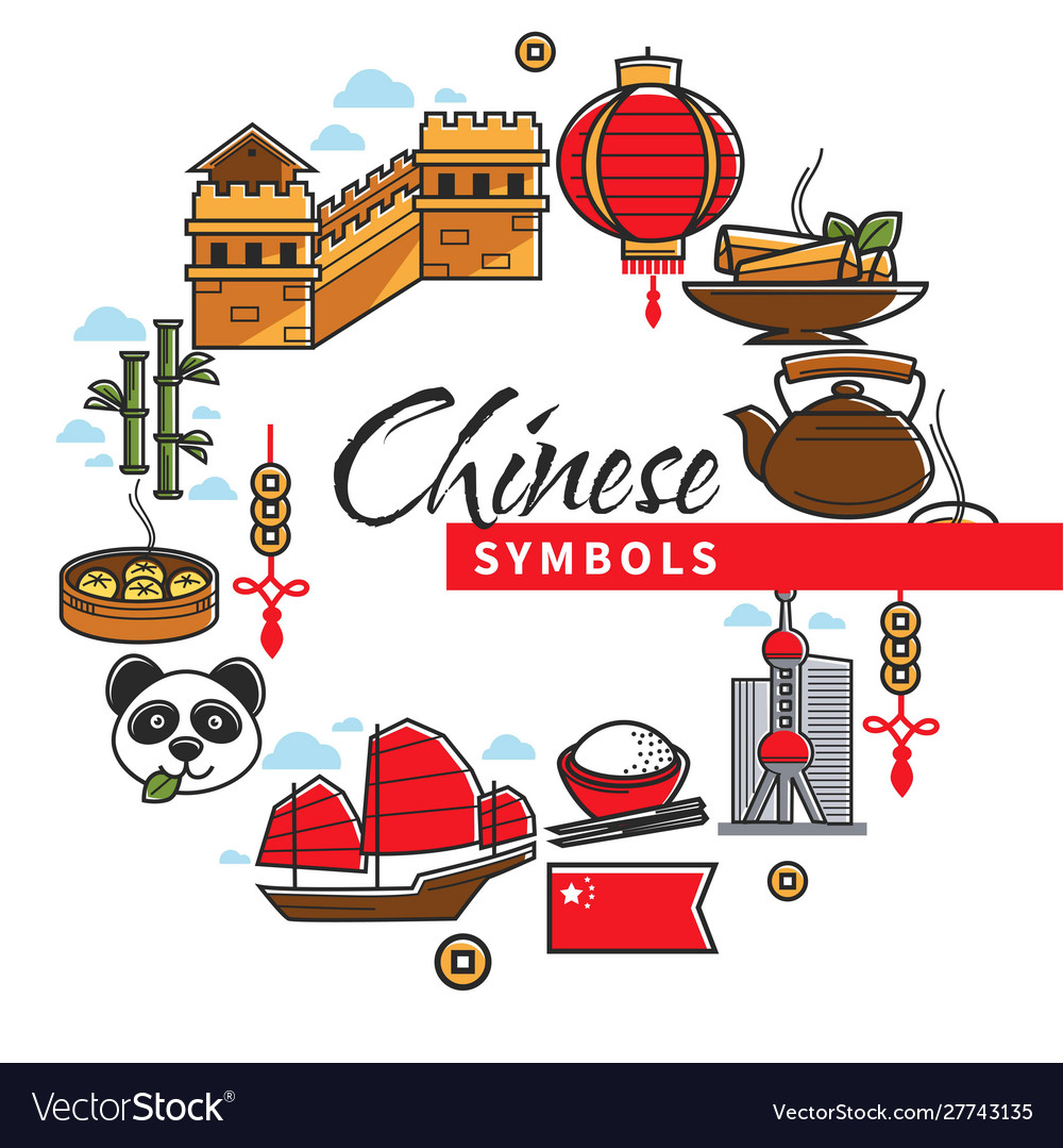 chinese-national-symbols-china-culture-traveling-vector-image