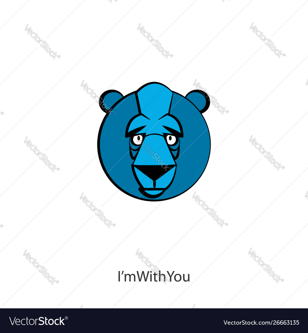 Funny head wild bear color