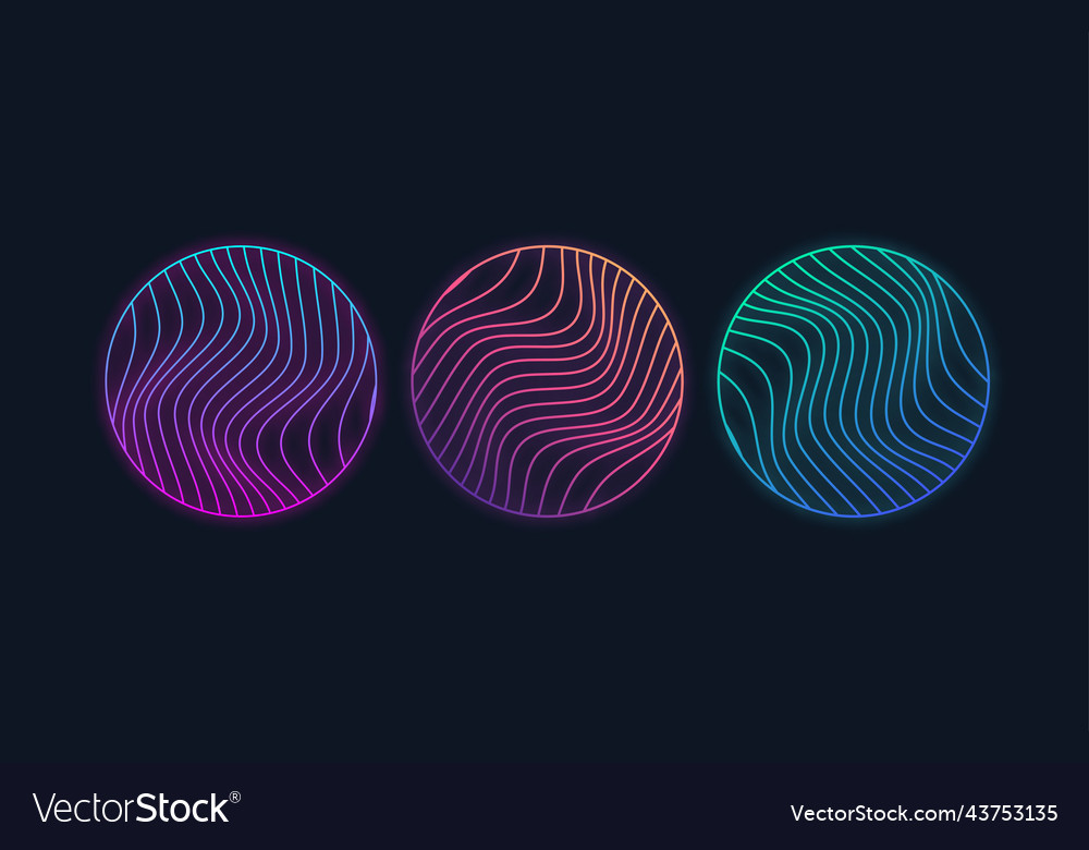 Illuminated Circle Glitch Effect Glitched Circle Stock Vector