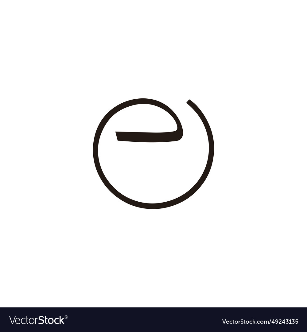 Letter e round line geometric symbol simple logo