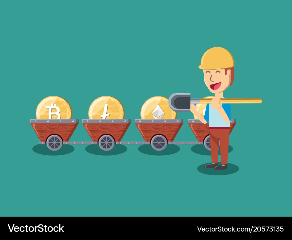 Mining cryptocurrency design Royalty Free Vector Image
